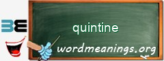 WordMeaning blackboard for quintine